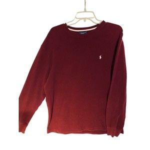 Polo Ralph Lauren Sleepwear Top Mens L Maroon Thermal Waffle Knit Long Sleeves